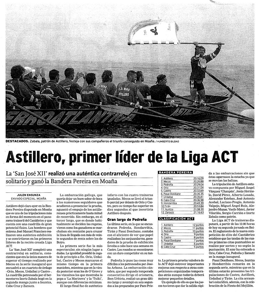 Domingo, 13 de julio de 2003. Diario El Correo.